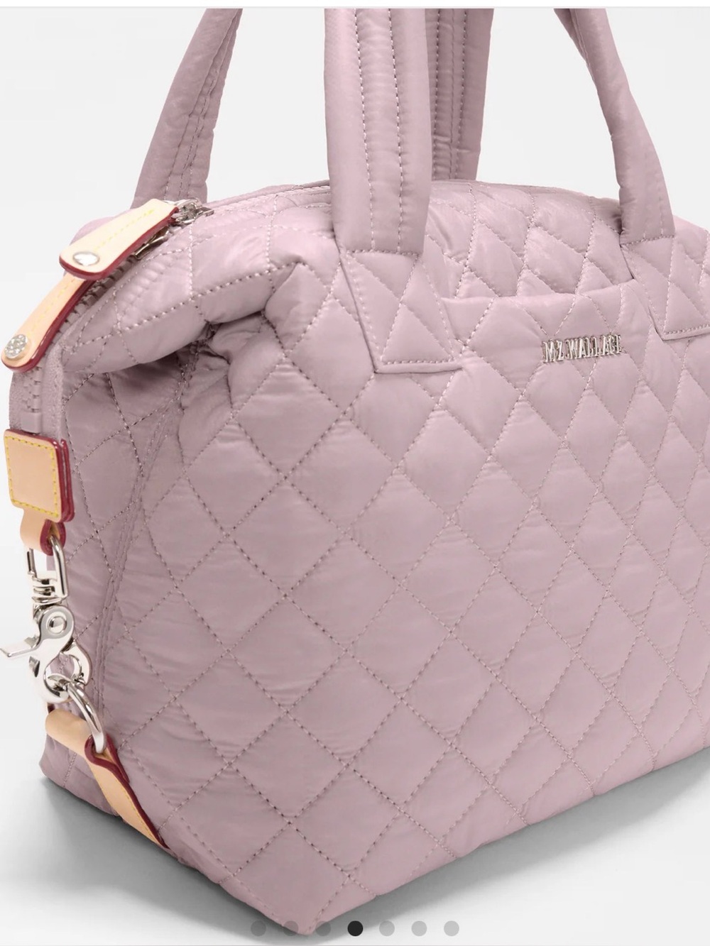 MZ WALLACE Small Sutton Quilted Pink Tote Bag - Picture 4 of 12